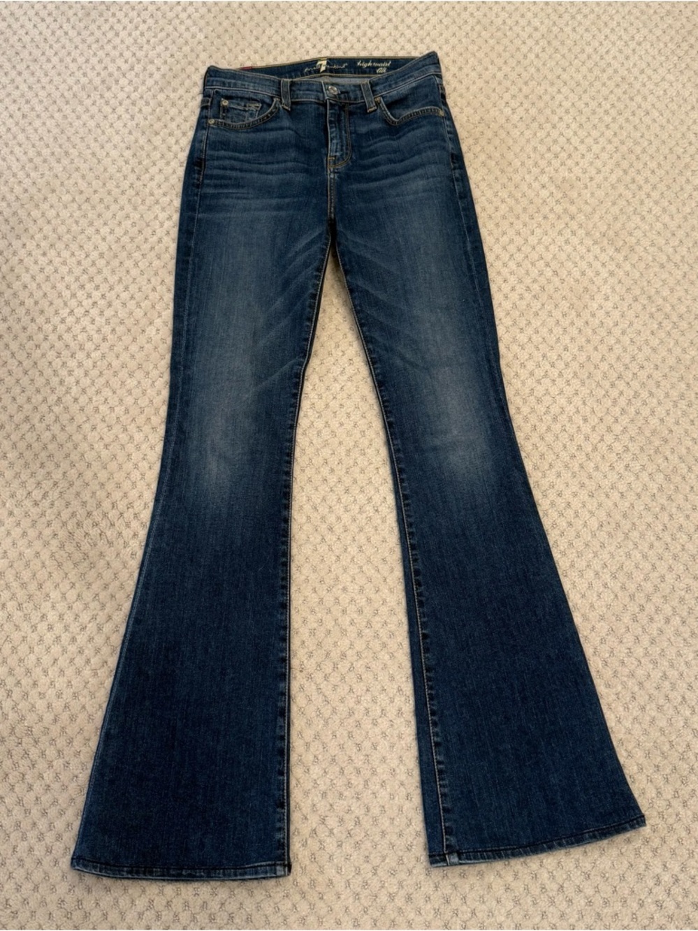 7 For All Mankind High Waist Ali Dark Blue Flare Jeans